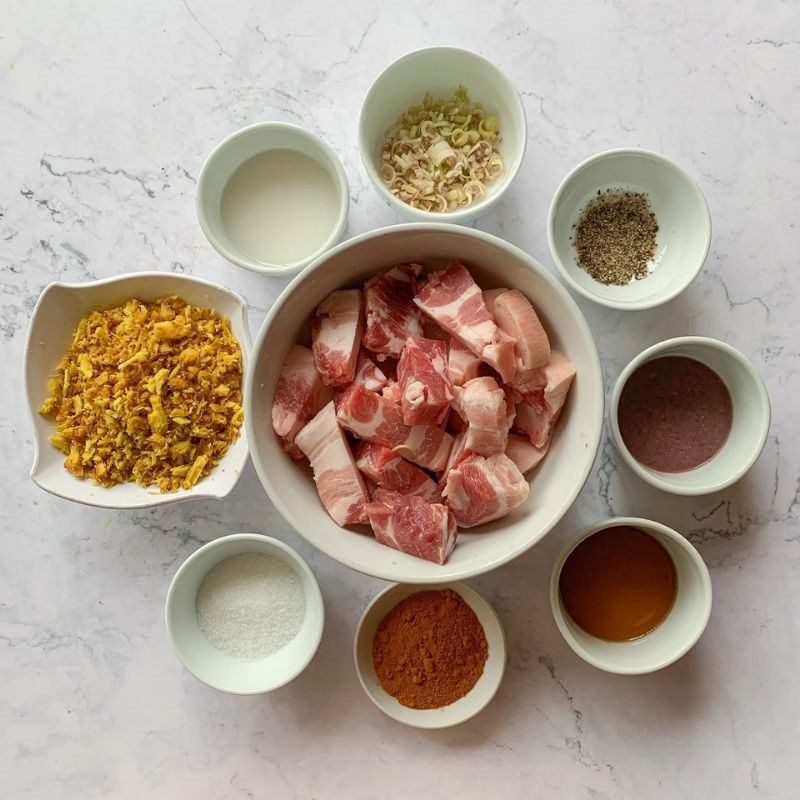 Step 3 Marinate the meat Grilled pork belly with fermented rice using an air fryer