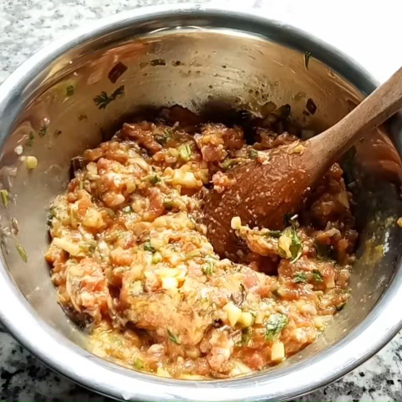 Step 2 Marinate the meat Salted egg cake