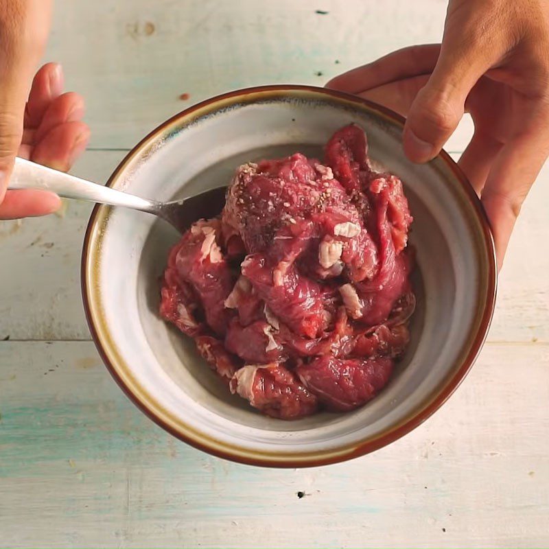 Step 3 Marinate the beef Beef curry with coconut milk