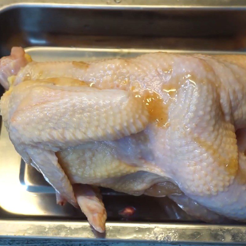 Step 5 Marinate the chicken Quail wrapped in pandan leaves with plum sauce