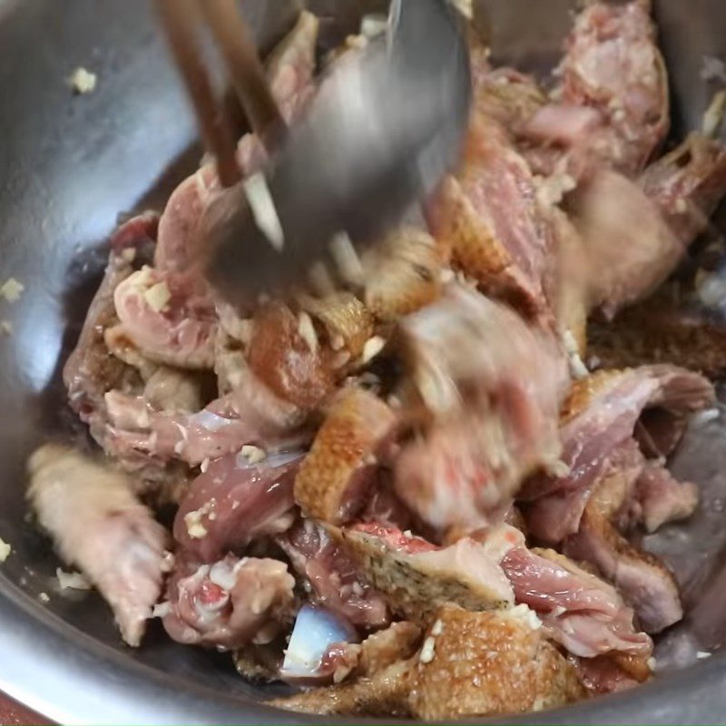 Step 2 Marinate duck meat Stir-fried duck with basil