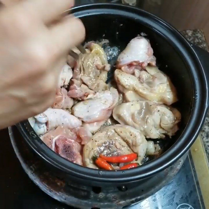 Step 3 Marinating and Braising Chicken Chicken with Green Onions