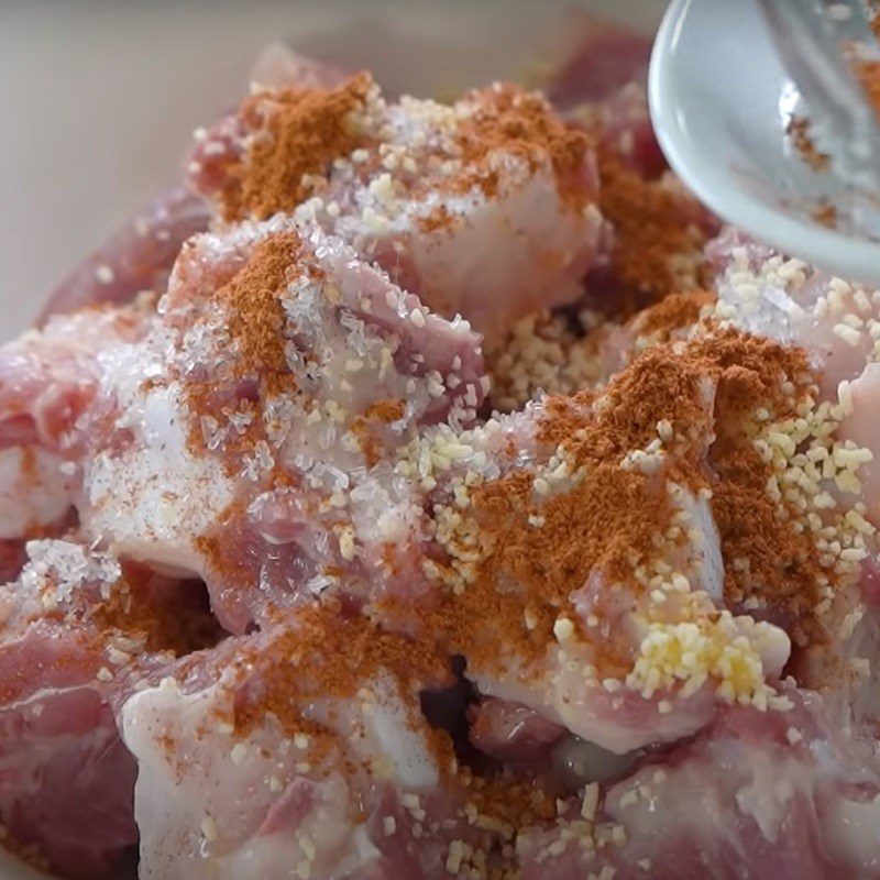 Step 3 Marinate and coat the ribs with flour Salted ribs