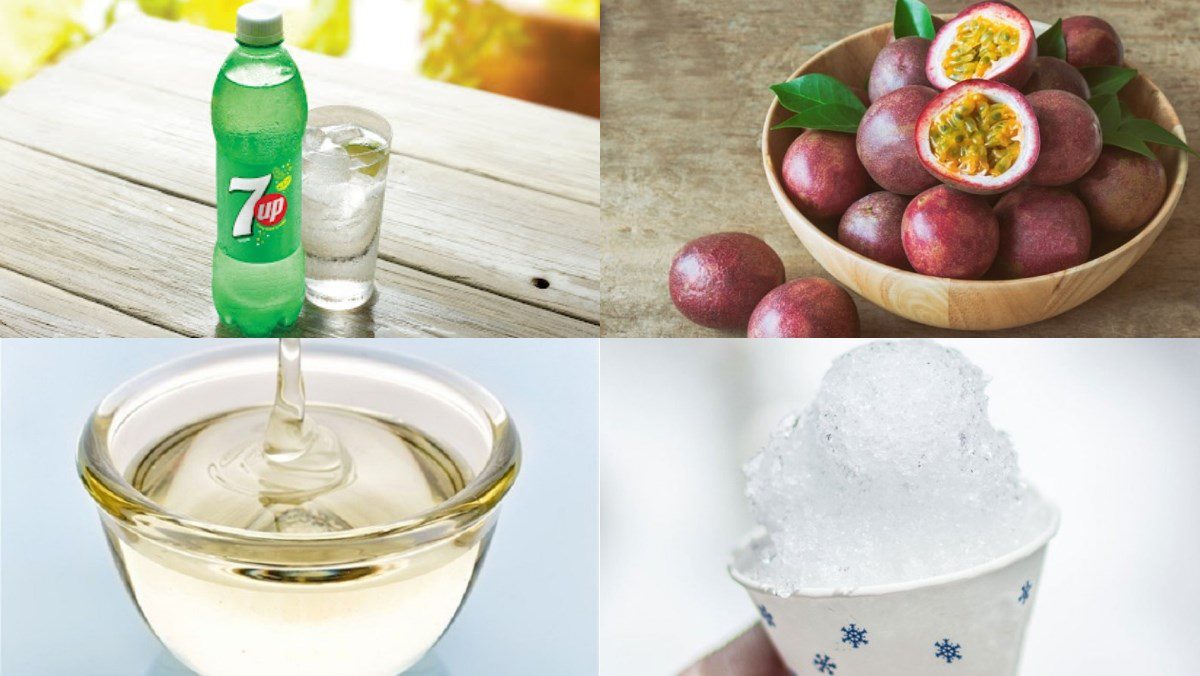 Ingredients for soda drink from 7up