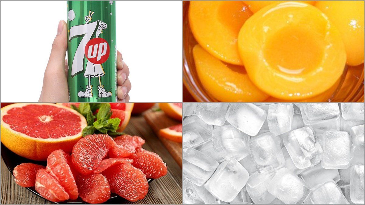 Ingredients for soda drink from 7up