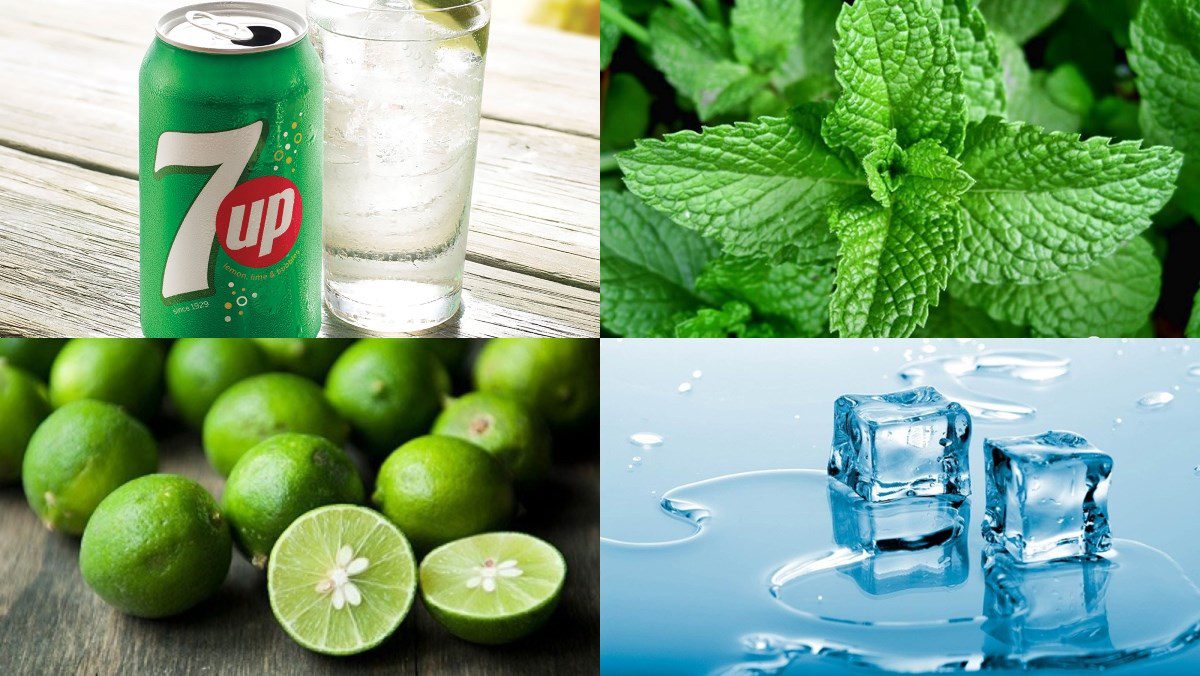 Ingredients for soda drink from 7up