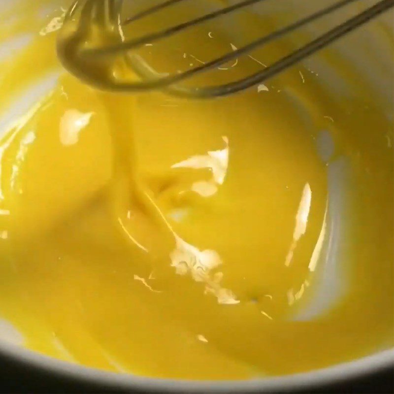 Step 1 Whisking the eggs for Fruit Cream