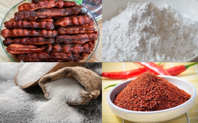 Ingredients for spicy tamarind candy dish