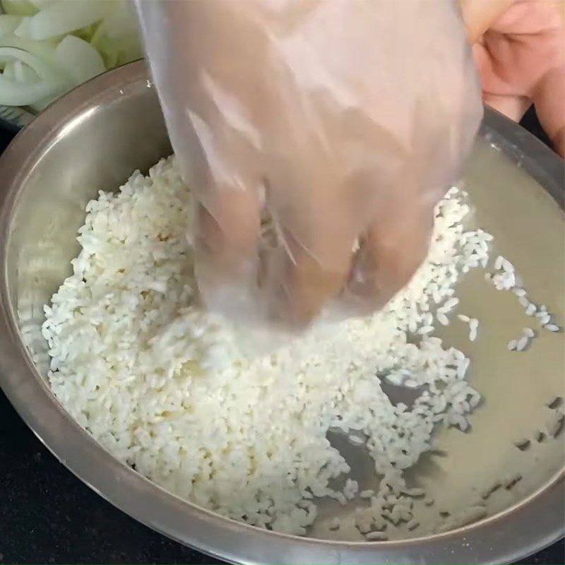 Step 3 Wash Rice and Steam Sticky Rice Sticky Rice with Soft Egg Chicken