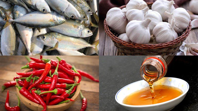 Ingredients for garlic chili mackerel