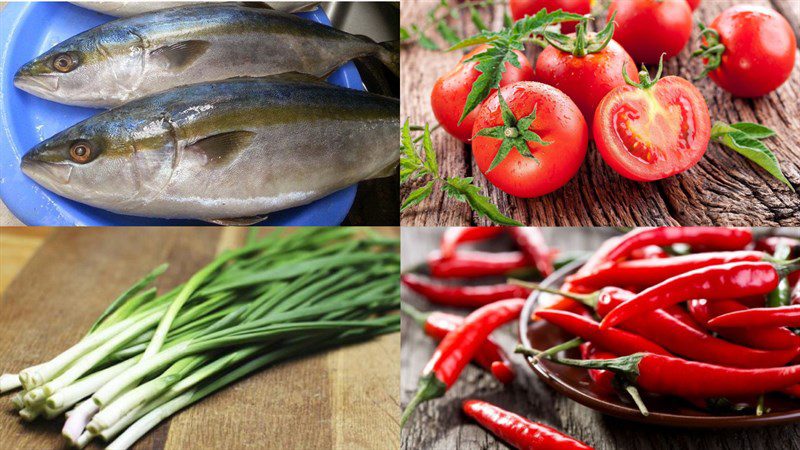 Ingredients for the dish of pomfret fish in tomato sauce