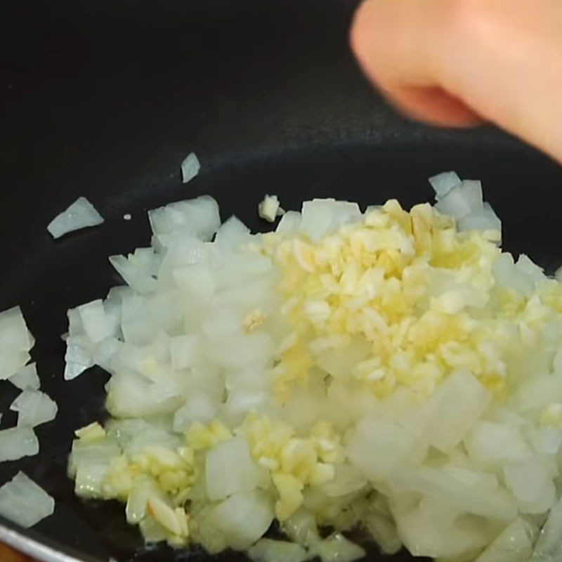 Step 2 Sauté onions Sweet Potato with Yogurt Mash