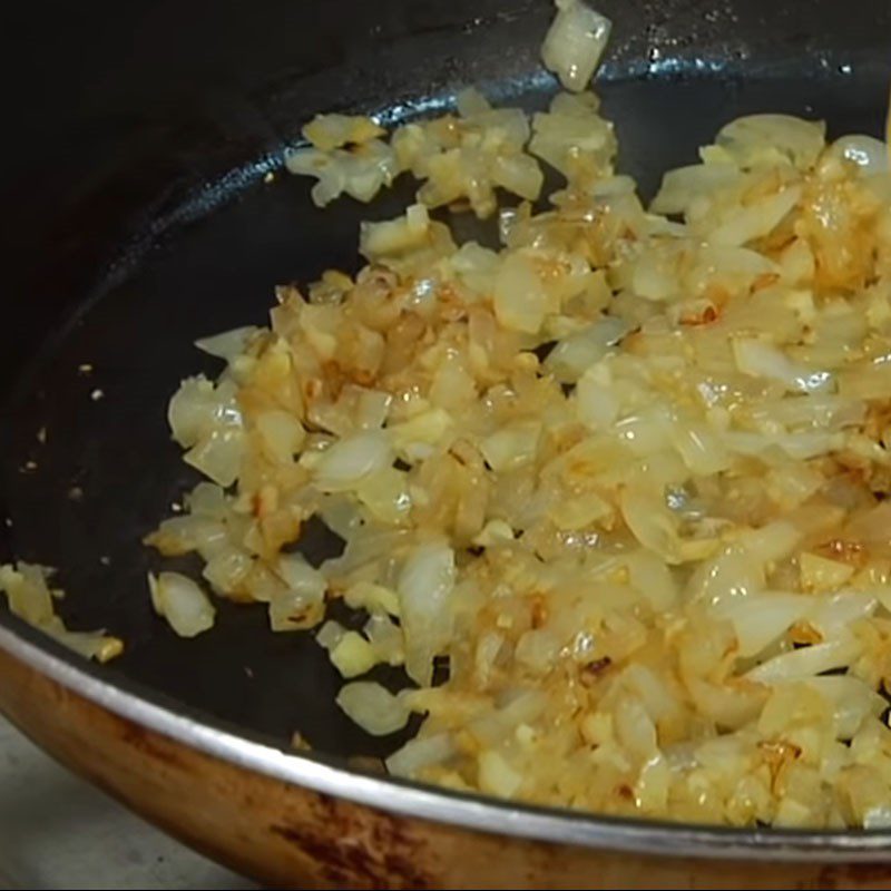 Step 2 Sauté onions Sweet Potato with Yogurt Mash