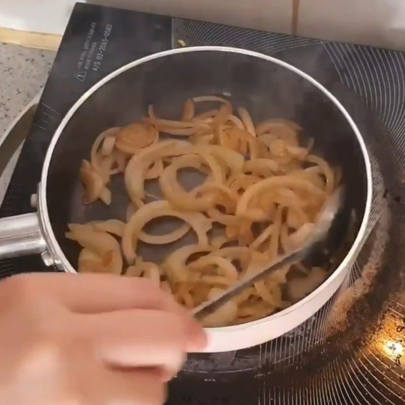 Step 4 Sautéing onions Tuna Salad with Mayonnaise