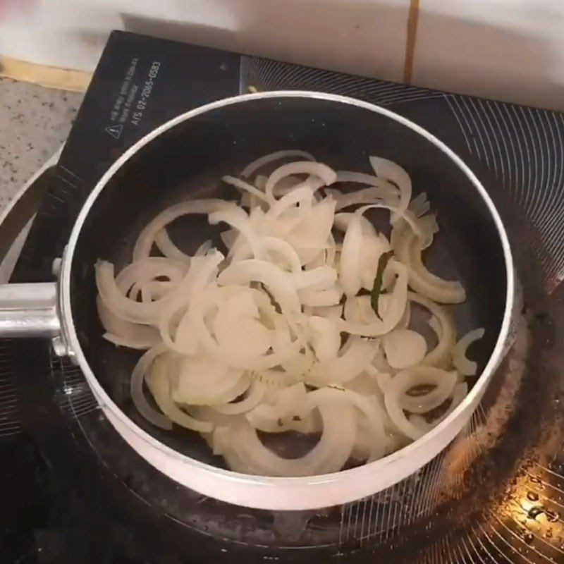 Step 4 Sautéing onions Tuna Salad with Mayonnaise