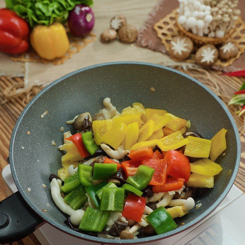 Step 3 Sautéed mushrooms Sweet and sour vegetarian mushrooms