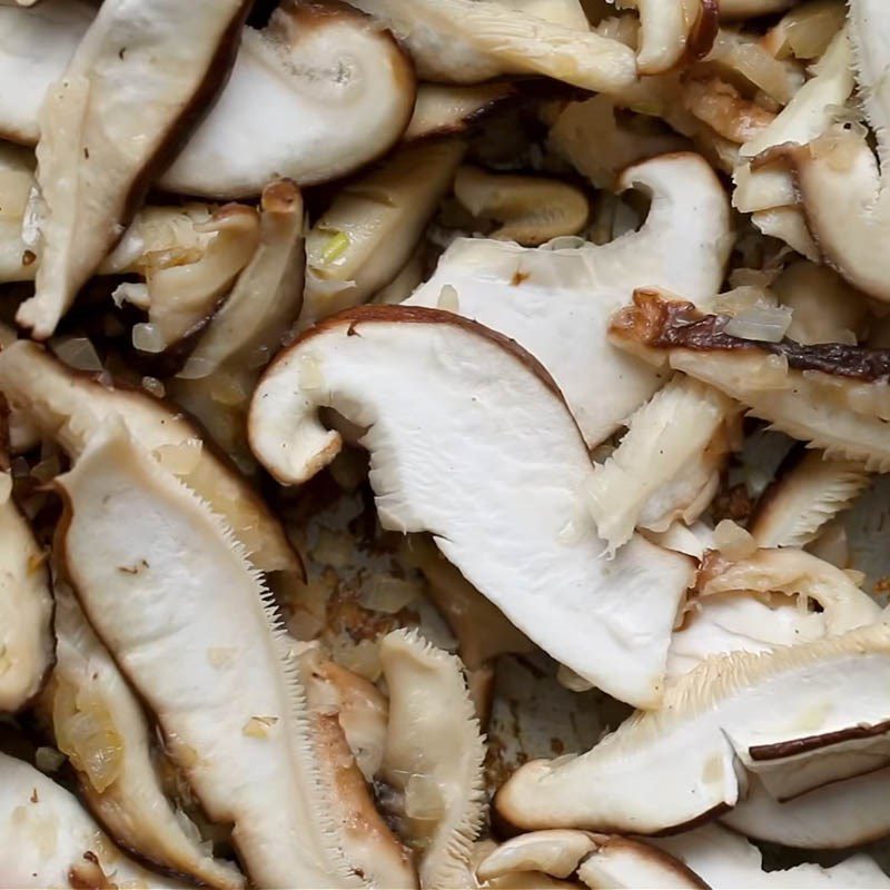 Step 2 Sauté mushrooms for Shiitake Mushroom Risotto