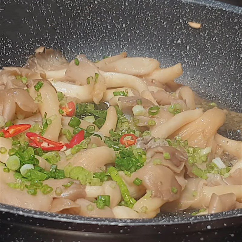 Step 2 Sautéed mushrooms Oyster mushrooms sautéed with garlic