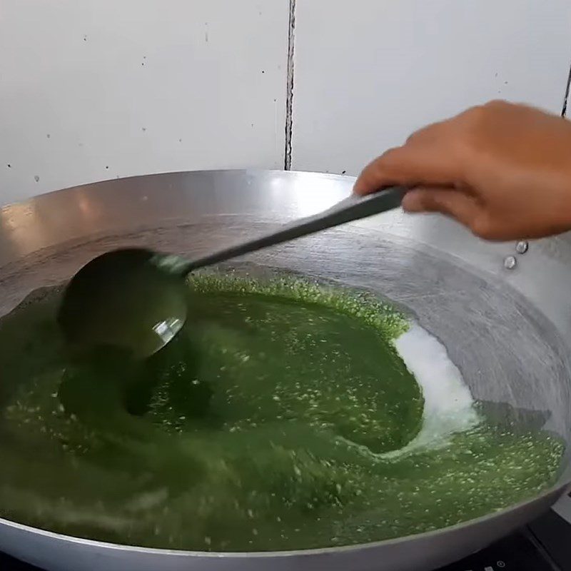 Step 1 Sauté Sticky Rice (Pandan Leaves, Purple Leaves) Tet Cake with Letters