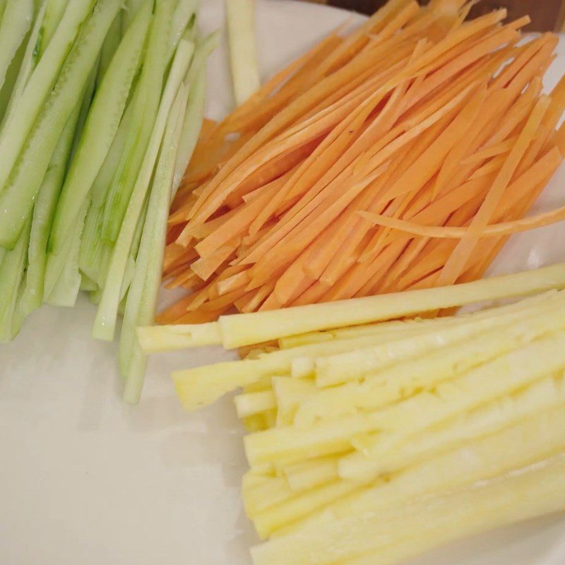 Step 2 Prepare the other ingredients for sour shrimp pancakes