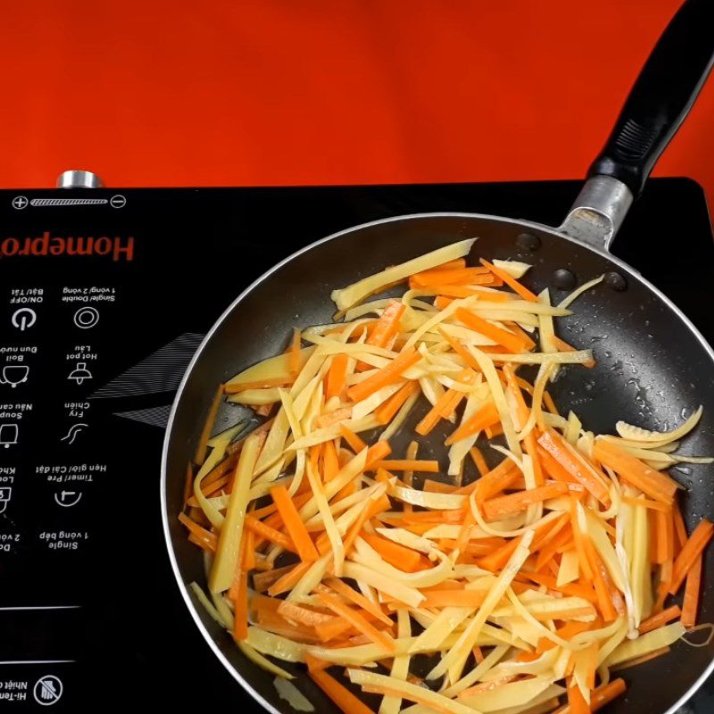 Step 3 Stir-frying the ingredients Vegetarian Cabbage Rolls