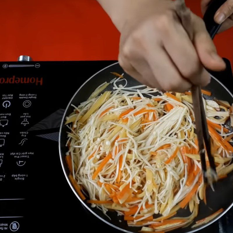 Step 3 Stir-frying the ingredients Vegetarian Cabbage Rolls