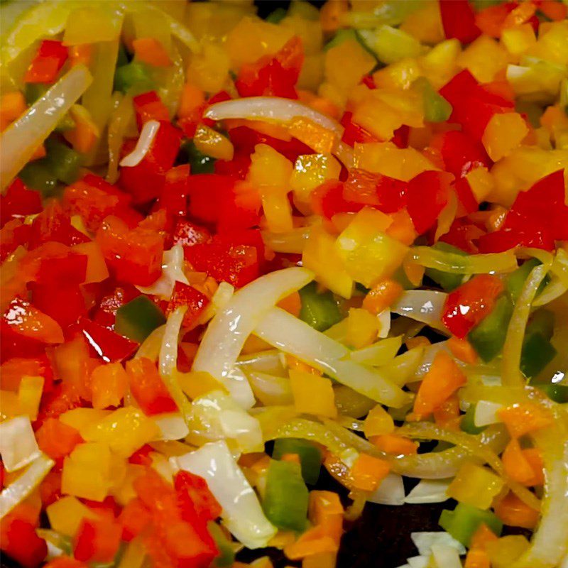 Step 2 Stir-fry vegetables Vegetable cheese spring rolls