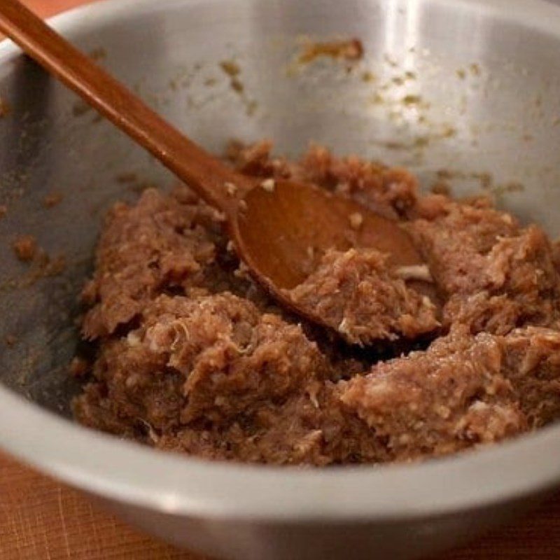 Step 6 Stir-frying the beef for Potato Beef Pie - La tourtiere