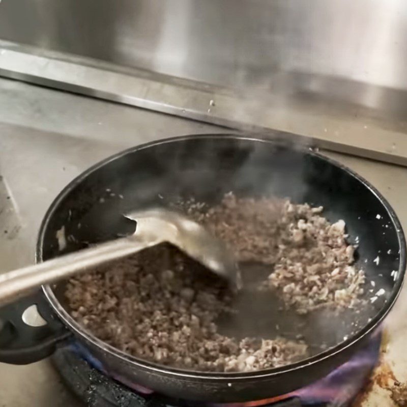 Step 3 Sauté the goat meat Goat blood pudding