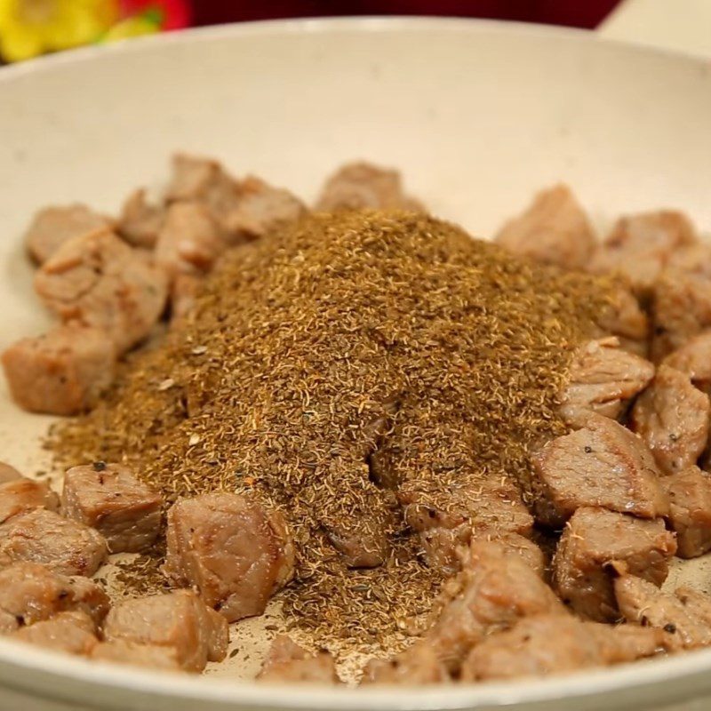 Step 4 Stir-fried and Dried Beef Dried Beef Balls