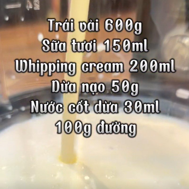 Step 2 Blend the ice cream for Lychee Ice Cream (Recipe shared from Tiktok Let's Cook with Dien amasy XANH)