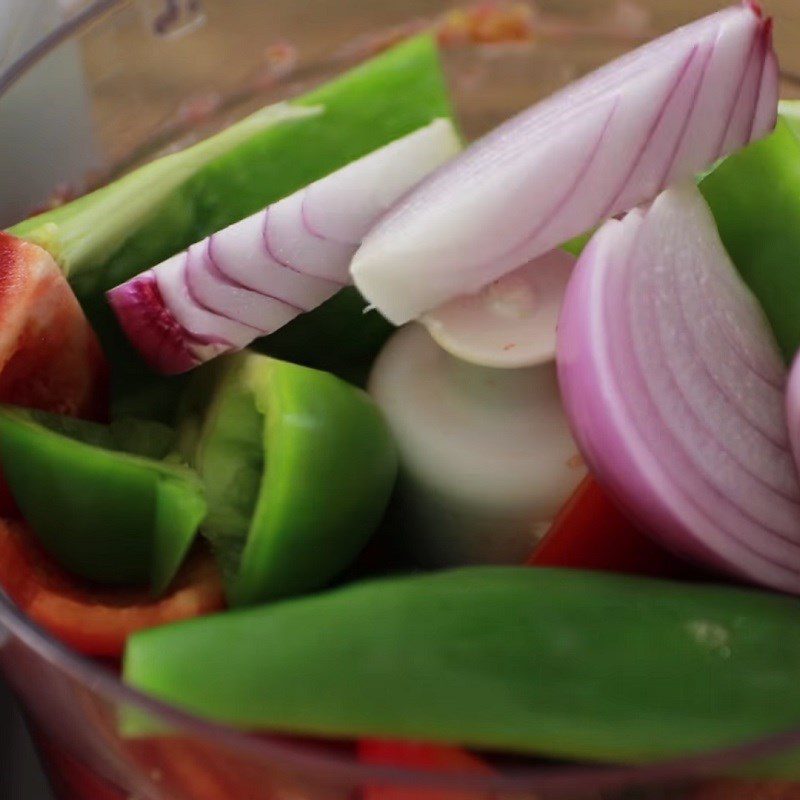 Step 2 Blend the ingredients Spanish cold tomato soup