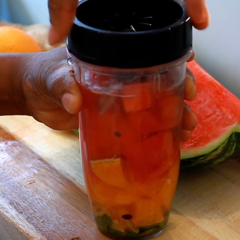 Step 2 Blend the ingredients for Watermelon Orange Ginger Lemon Juice