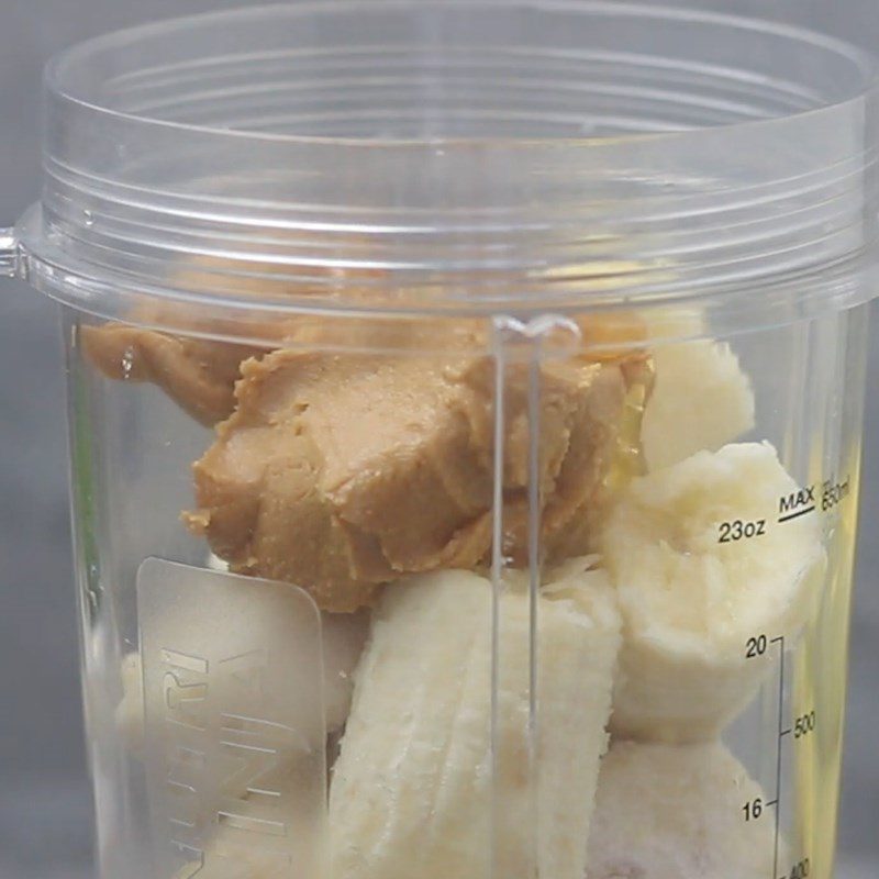 Step 1 Blend banana peanut butter smoothie Banana peanut butter smoothie