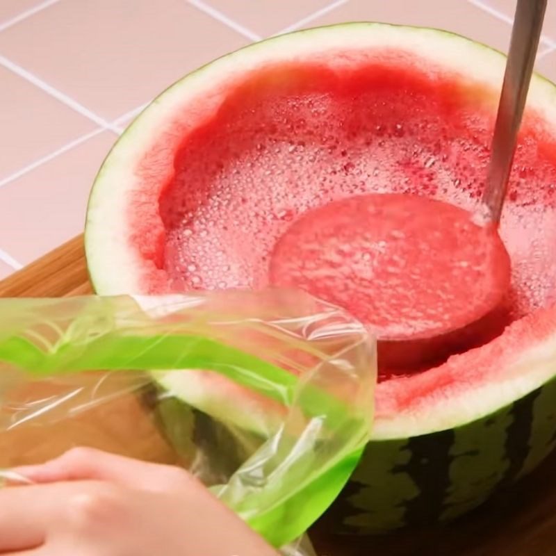 Step 1 Blend and freeze the watermelon for Watermelon Bingsu