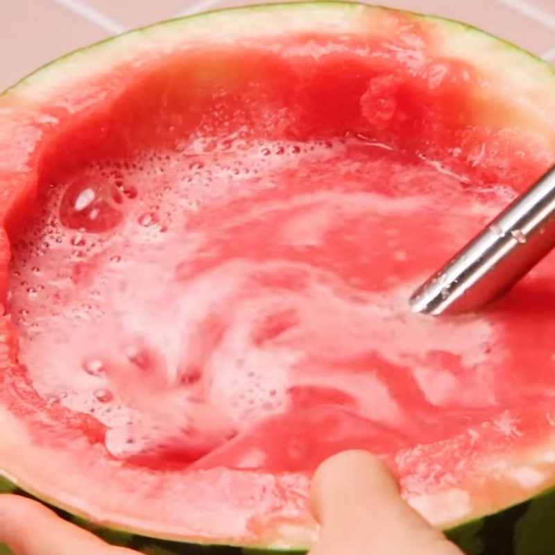 Step 1 Blend and freeze the watermelon for Watermelon Bingsu