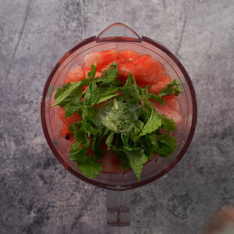 Step 2 Blend and filter watermelon mint juice Watermelon mint juice