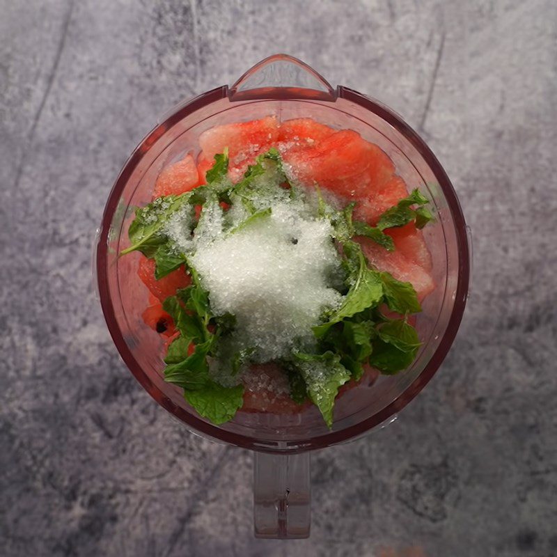 Step 2 Blend and filter watermelon mint juice Watermelon mint juice