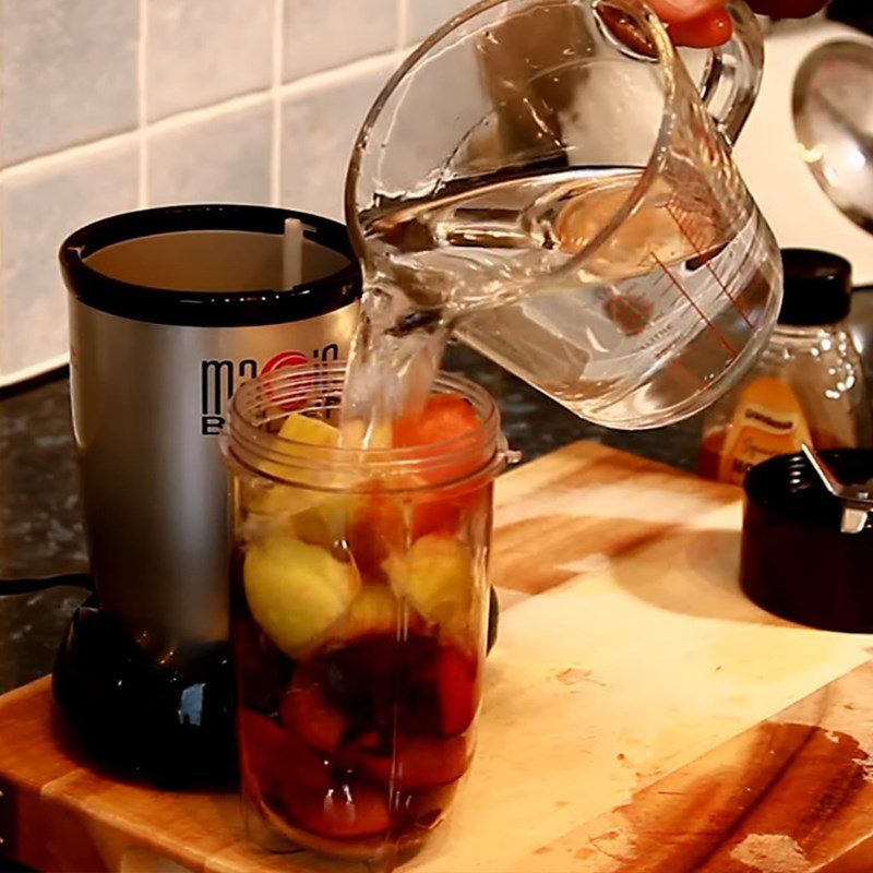 Step 2 Blend and strain the juice for Plum Apple Juice