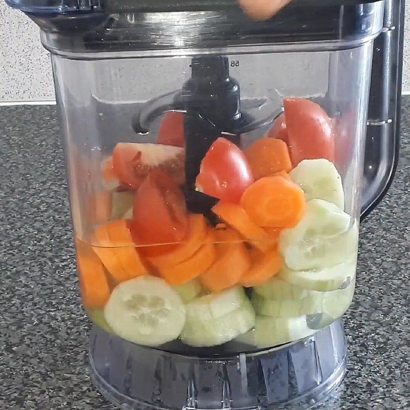 Step 2 Blend and strain the juice Tomato carrot cucumber juice