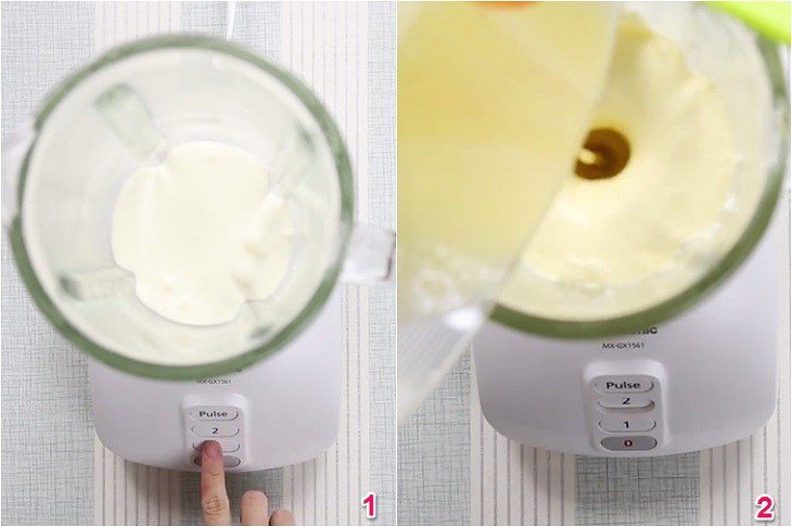 Step 3 Blend the whipping cream Coconut Ice Cream with a Blender