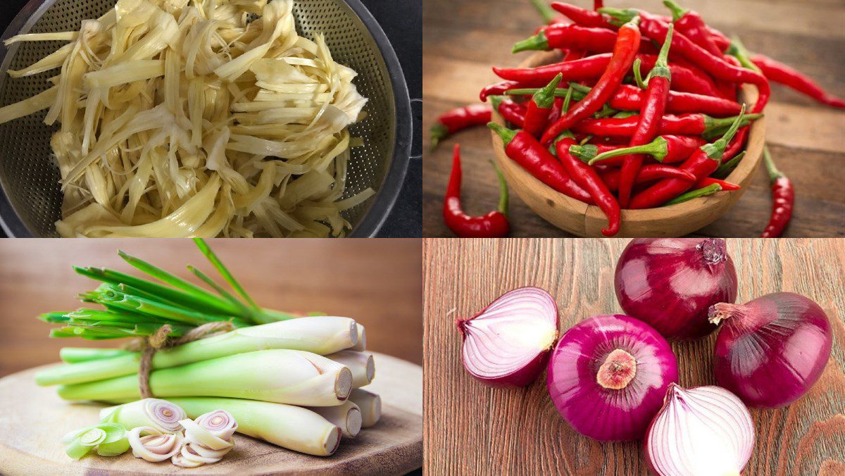 Ingredients for stir-fried jackfruit fiber