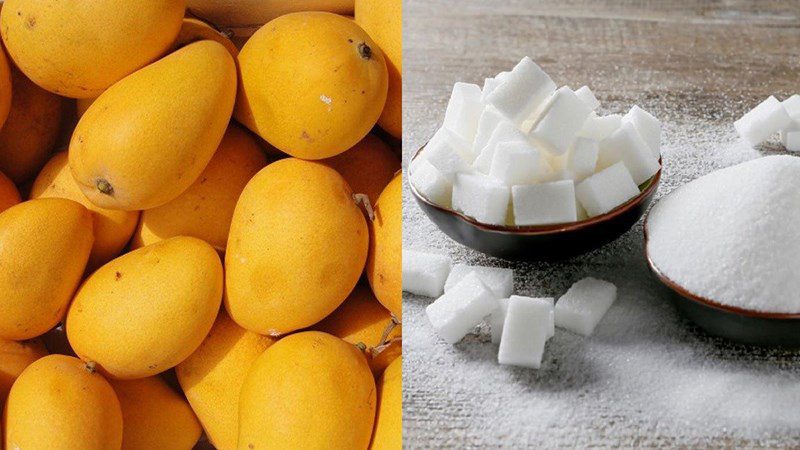 Ingredients for dried mango using an oven