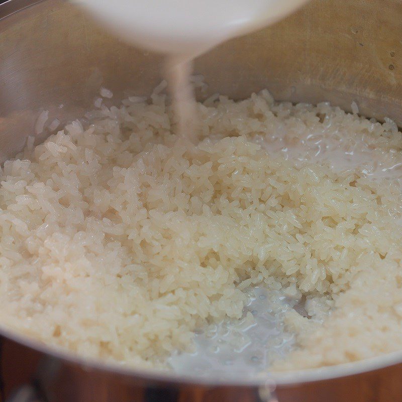 Step 3 Steam the sticky rice Vegetarian bowl sticky rice