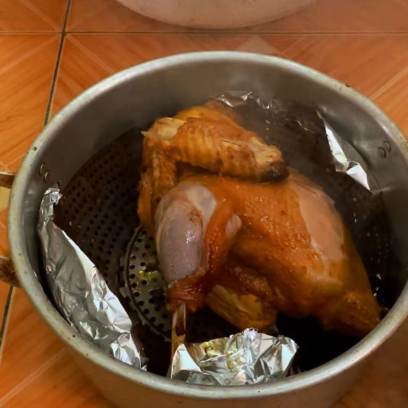Step 6 Smoking the marinated chicken