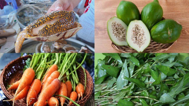 Ingredients for sea snail salad