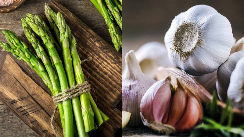 Ingredients for garlic stir-fried asparagus