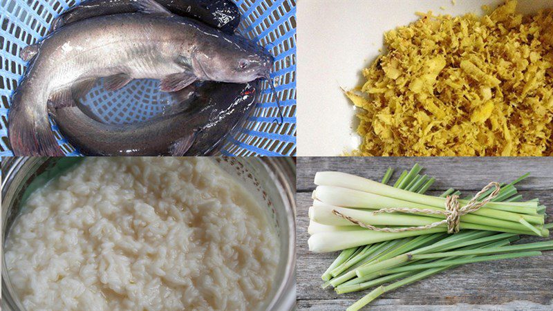 Ingredients for grilled catfish with ginger and salt and chili