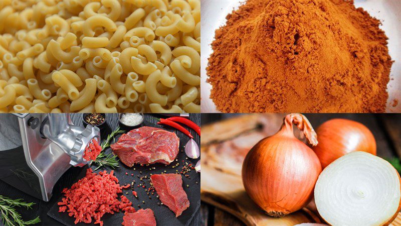 Ingredients for stir-fried noodles with beef