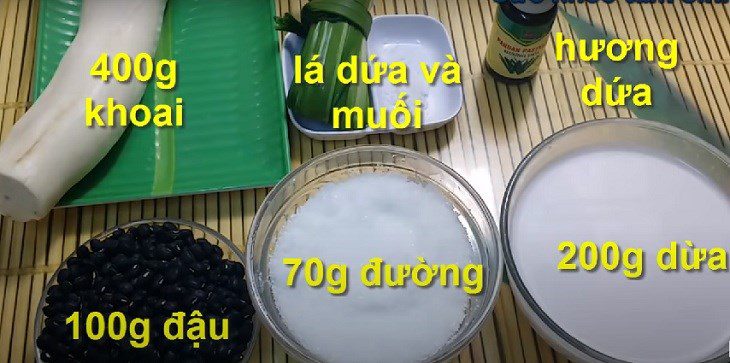 Ingredients for the dish 2 ways to cook Thai-style black bean dessert